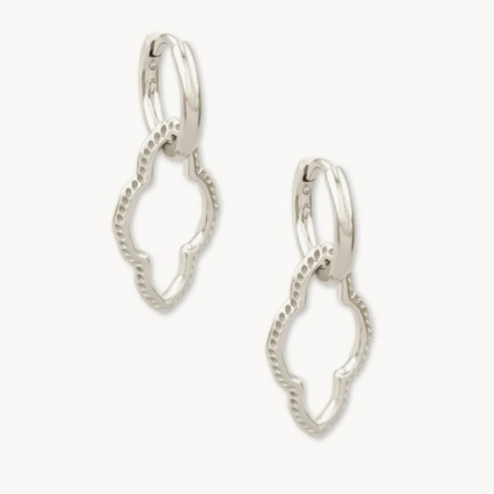 Kendra Scott Abbie Convertible‎ Huggie Dangle Earrings in Silver New